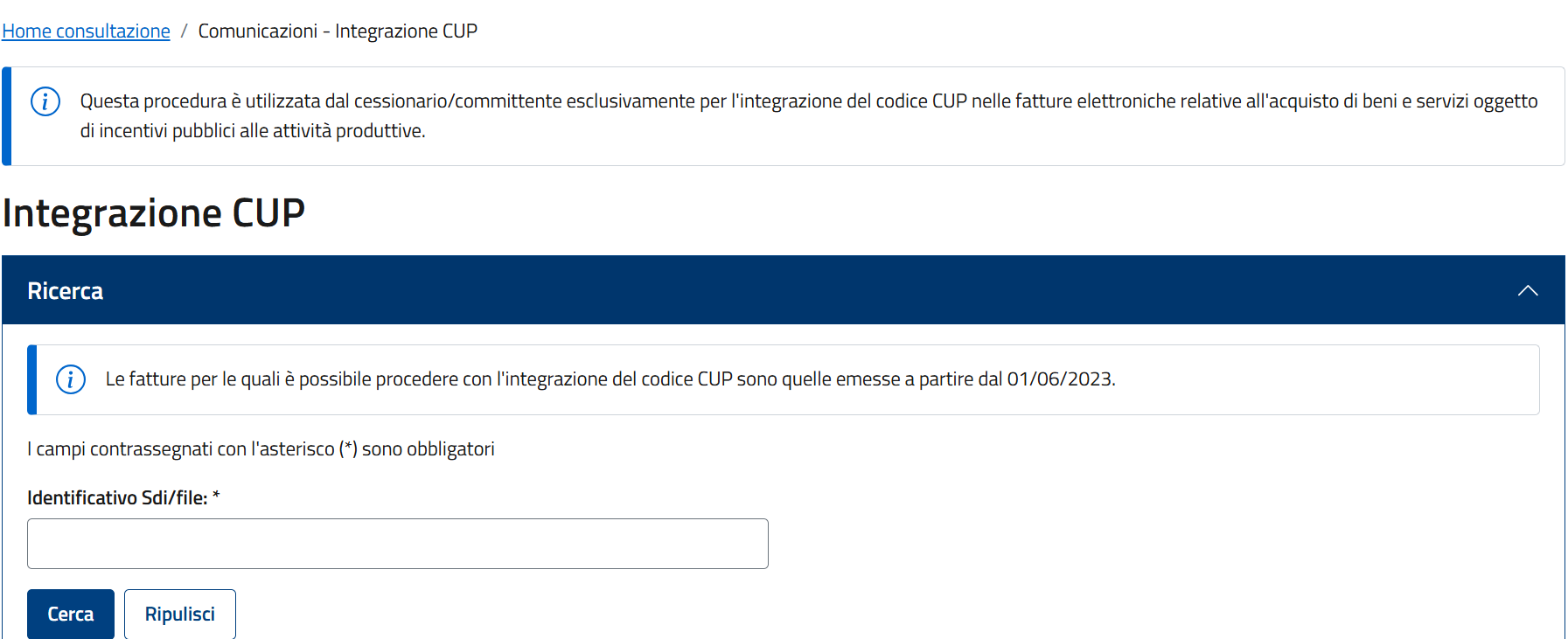Ricerca per identificativo Sdi/file